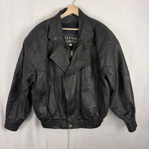 Vintage Leather Limited Men's Leather Riding Jacket Size Large Black